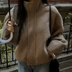 メイビンス ハンドメイド ショート ジャケット コート ブラウン レディース ジャケット コート