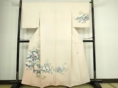 平和屋着物■訪問着　友禅　作家物　枝花文　暈し染め　銀彩　正絹　逸品　DABC0133sf