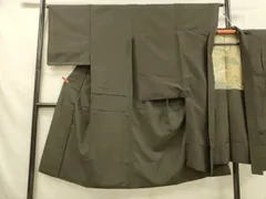 平和屋着物■男性　紬　アンサンブル　赤墨色　正絹　逸品　DABB3666cm