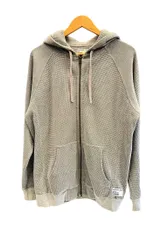 ステューシー STUSSY 00’s old stussy ワッフル サーマル フルジップパーカー  パーカ グレー Lサイズ 101MT-5751