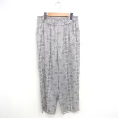 グローバルワーク GLOBAL WORK ワイド パンツ ハイウエスト ロング 総柄 薄手 L グレー /TT