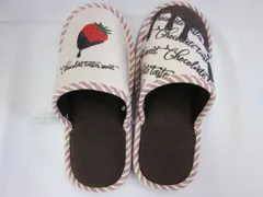 レディーススリッパ　婦人用　女性用　スリッパ　室内履き　プリントスリッパ　滑りにくい　低反発　iいちご　薄いピンク