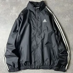 90s adidas 収納 フード付き フルジップ ナイロン ジャケット XL / 90年代 オールド アディダス パフォーマンス ロゴ 3ストライプ 黒