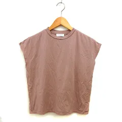 B&Y ユナイテッドアローズ BEAUTY&YOUTH ビューティー&ユース クルーネック フレンチスリーブ カットソー クロップド 無地 半袖 くすみピンク /NT33