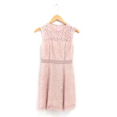 ジルスチュアート JILL STUART ワンピース 総レース フレア ロング プルオーバー ノースリーブ 0 ピンク /TT