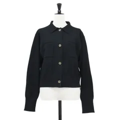 【美品】green label relaxing グリーンレーベル リラクシング カーディガン ブラック 黒 サイズ:FREE | 25秋冬 ポロニット カーディガン / 長袖 クロップド丈 ワイド ボリュームスリーブ | トップス【レディース】【中古】