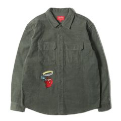 Supreme Corduroy Shirt 刺繍 長袖シャツ - メルカリ