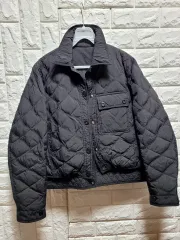 ブラックキルティンググースダウンジャケットアウターL