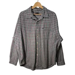 00's vintage 00年代 ヴィンテージ POLO JEANS. CO. RALPH LAUREN ポロジーンズ ラルフローレン チェック柄 ネルシャツ 長袖 シャツ オーバーサイズ ビッグシルエット INDIA製 XLサイズ グレー レッド ネイビー