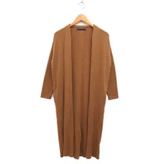 スピック&スパン Spick&Span ロング カーディガン ニット オープン ウール スリット ハイゲージ 長袖 茶 ブラウン /NT8