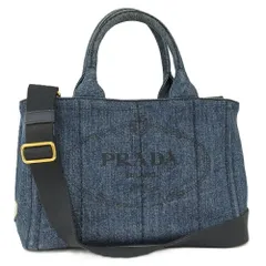 PRADA 2WAY トートバッグ カナパ デニム グレー 1BG439