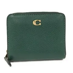 COACH ビルフォールド ウォレット 二つ折り財布 コンパクト財布 レザー グリーン CD717