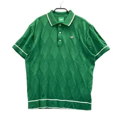 サイズ：XL ADIDAS GOLF アディダスゴルフ オリジナルス JC6761 2025年モデル ニット 半袖ポロシャツ ダイヤ柄 グリーン系 [240101607615] ゴルフウェア メンズ ストスト