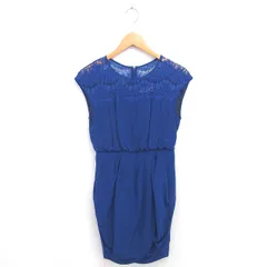 フリッカ FLICKA ワンピース ひざ下丈 レース プルオーバー タック ノースリーブ 1 ブルー 青 /TT