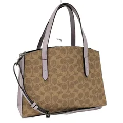 COACH 2WAYショルダーバッグ シグネチャー PVC レザー ブラウン系 パープル系 32749