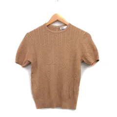 ザラ ZARA ケーブル編 ニット セーター 半袖 L ブラウン 茶 /KT36