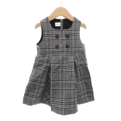 ファミリア Familiar ジャンパースカート ワンピース 90 チェック柄 ひざ丈 グレー /AE ■GY14