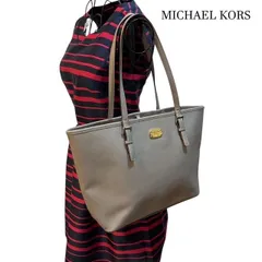 マイケルコース　MICHAELKORS　サフィアーノレザー　グレー系　トートバッグ