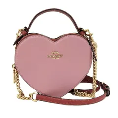 COACH 2WAY ショルダーバッグ ハート レザー ピンク C6952