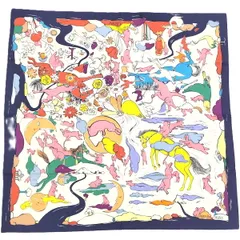 HERMES スカーフ カレ90 千と一のウサギ