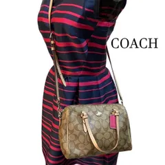 コーチ　COACH　シグネチャー　PVCレザー　2WAYショルダーバック　【ファスナー若干硬いです】