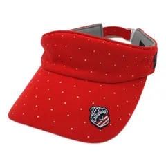 中古 キャロウェイ Callaway サンバイザー フリー 赤 レッド 星柄 ドット　レディース