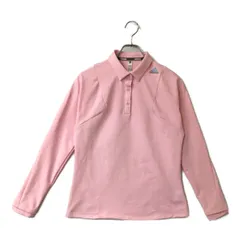 中古 レディース アディダス adidas 長袖ポロシャツ XL ピンク 裏起毛 シンプル