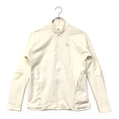 中古 レディース アディダス adidas フルジップアウター M 白 ホワイト 長袖 ブルゾン ストレッチ