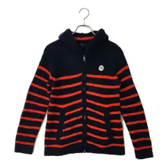 中古 レディース キャロウェイ Callaway パーカー M 紺×赤 ネイビー 長袖ダブルジップ ボア ボーダー