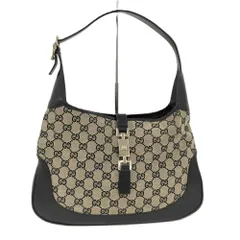 GUCCI ワンショルダーバッグ ジャッキー GGキャンバス レザー ブラウン ブラック