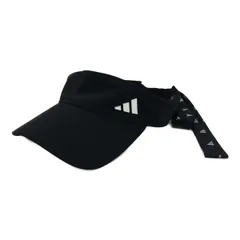 中古 アディダス adidas サンバイザー フリー 54-57cm  黒 ブラック 美品  リボンバイザー モノグラム