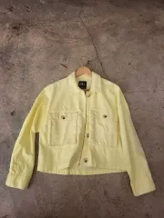 ZARA 옐로 ポケット クロップド ジャケット