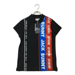 未使用品 レディース ジャックバニー Jack Bunny!! 半袖ポロシャツ 1(M) 黒 ブラック  ロゴプリント