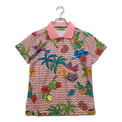 未使用品 レディース カジェヘラ CALLEJERA 半袖ポロシャツ 2(L) ピンク系  波型ボーダー