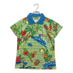 未使用品 レディース カジェヘラ CALLEJERA 半袖ポロシャツ 0(S) 水色系 イエロー 波型ボーダー