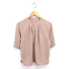 ビス ViS ブラウス カットソー タック プルオーバー 薄手 半袖 M ベージュ 茶 /TT