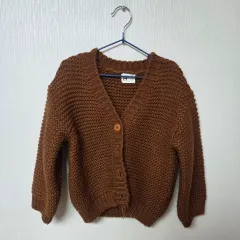 ブラウン ニット カーディガン S