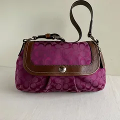 Coach Berry Soho Pleated Signature Canvas Leather Shoulder Bag