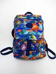 □【未使用】【ハワイ限定】Kipling キプリング リュックサック バックパック CITY PACK S（シティパックエス）ウミガメや海洋生物デザイン 青 ■管理番号L29800YER-260207-1K（850）