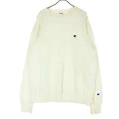 Champion チャンピオン ワンポイントロゴ 長袖 スウェット XXL アイボリー メンズ 古着