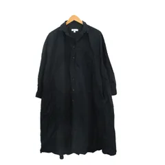 ニコアンド Niko and.. シャツ ワンピース 長袖 ロング コットン シンプル 4 ネイビー 紺 /KT8