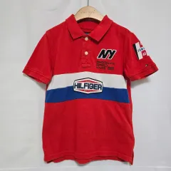 Tommy Hilfiger トミーヒルフィガー レッド 半袖 カラーTシャツ キッズ 身長100 0714