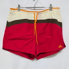 アディダス レッド スイムショーツ 水着 ハーフパンツ メンズ 35-36インチ 0731