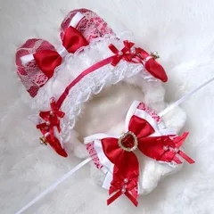 10cm～12cm用 ぬい服 ハンドメイド いつぬい 赤 うさみみ