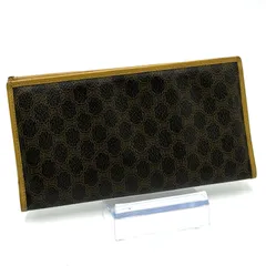 セリーヌ CELINE マカダム ヴィンテージ 二つ折り財布 長財布 お札入れ 男女兼用 ブラウン レザー