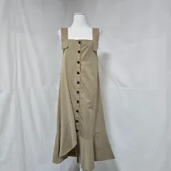 ベージュ アシンメトリー ノースリーブ ONE PIECE レディース90 0818