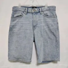 H&M ライトブルー ウォッシュ デニム ハーフパンツ メンズ 34インチ 0821