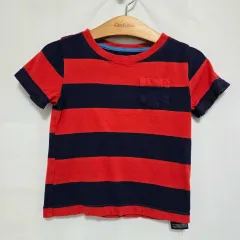 Tommy Hilfiger トミーヒルフィガー レッド/ネイビー ボーダー柄 半袖 Tシャツ キッズ 2-3歳 0827