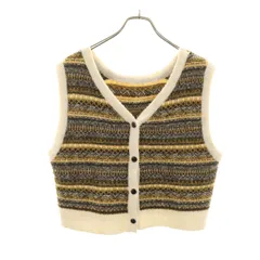 niko and... ニコアンド 総柄 ニットベスト F イエロー レディース 古着