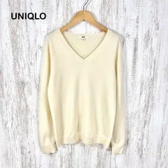 UNIQLO ユニクロ Vネック カシミヤ100% ニット アイボリー 長袖 セーター レディース トップス